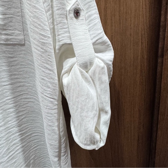 Calvin Klein White‎ Textured Utility Blouse - Size Small - Picture 5 of 8